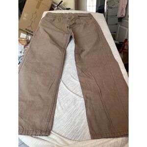 Blue Mountain Mens Tan Canvas Carpenter Pants Size 36x32